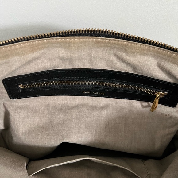 Vintage Marc Jacobs Black Leather Satchel with Gold Accents Palais Royal Jen Bag - Picture 7 of 16